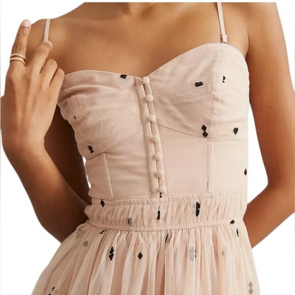 NWT Maeve Tiered Tulle Removable Straps Midi Dress Velvet Details Size 2X - Picture 11 of 13